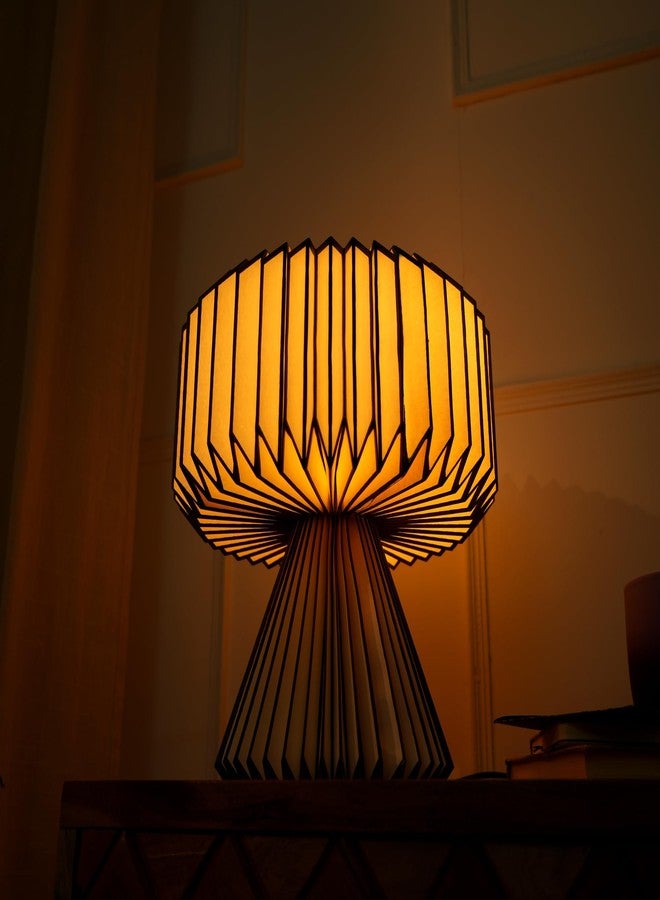 FIG Living Ori Black Table Lamp for Living Room Decoration, Bedroom, Study and Gifting | 32 cm Origami Design Lampshade | Premium Laminated Paper - Dust and Water Resisant (Black & White) - Image 4